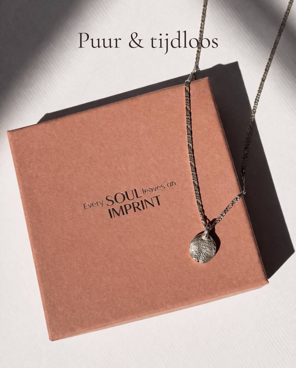 Jouw unieke afdrukjuweel keuze uit een ketting, armbandje of oorbellen - puur & tijdloos